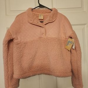 NWT ThereAbouts Mellow Rose Sweater Faux Fur Size Teen XL 18.5 Plus